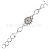 High Quality metal bracelet with Rhinestones 21CM fit 18&20MM snaps chunks 1 buttons snaps Jewelry