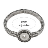 1 buttons snap sliver bracelet with rhinestone fit 12MM snaps jewelry KS1209-S