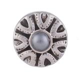 12MM Roud snap Antique Silver Plated with pearl KB5513-S snaps jewelry