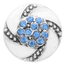 20MM snap Silver Plated with blue Rhinestone KC7834 snaps jewelry