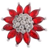 20MM design  snap silver Plated with red Rhinestones KC8923 snaps jewelry