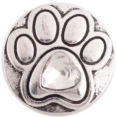 20MM paw snap silver Antique plated with white Rhinestone KC6364 snaps jewelry