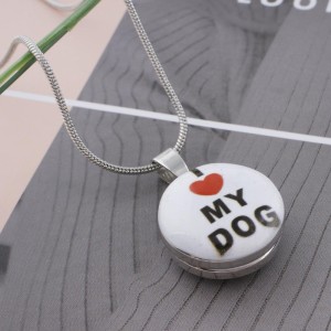 20MM love dog Painted enamel metal snaps C5074 print snaps jewelry