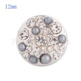 12MM round snap Silver Plated with rhinestone and beads KS8038-S snaps jewelry