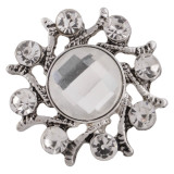 20MM design snap button Antique Silver Plated with white Rhinestone KC9735 snap jewelry