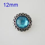 12MM Round snap Antique Silver Plated with  rhinestone KB8552-SN snaps jewelry
