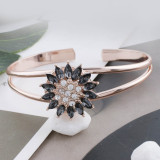 20MM design snap rose gold plated with gray rhinestone KC7576 snaps jewelry