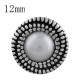 12MM round snap sliver plated with white bead KS6291-S snaps jewelry