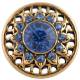 20MM round snap Antique Gold Plated with blue Rhinestones KC8707 snaps jewelry