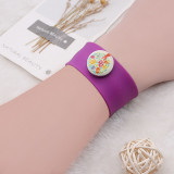 Creative papa circle Silica gel Hot Sale Trendy Snap Button Bracelet Bangles fit 20MM Snap Jewelry fun gift