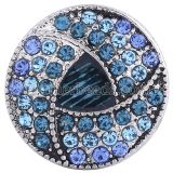 20MM Round snap Antique Silver Plated with cyan rhinestones KC6020 snaps jewelry
