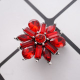 20MM design snap silver Plated with red Rhinestones KC8962 snaps jewelry