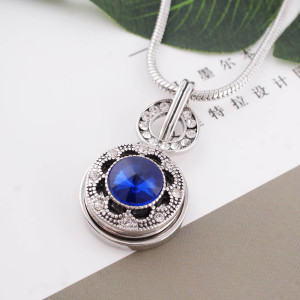 20MM snap silver Antique plated with deep blue Rhinestone KC6438 snaps jewelry