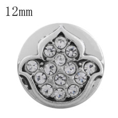 12MM design snap with white rhinestone KS5205-S interchangeable snaps jewelry