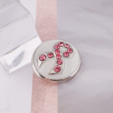 20MM Ribbon snap Silver Plated with rhinestone  KB6118 snaps jewelry