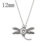 Pendant of rhinestone sliver Necklace with 45CM chain KS1219-S fit 12mm chunks snaps jewelry