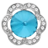 20MM design snap Silver Plated with blue rhinestone KC7936 snaps jewelry