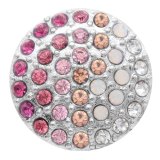 20MM design snap Silver Plated with pink rhinestone KC7756 snaps jewelry