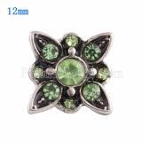 12MM snap Silver Plated with green Rhinestone KS9627-S snaps jewelry