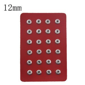 Display of 24 pieces PU leather red type for 12MM snaps chunks