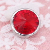 20MM design snap silver Plated with Red rhinestone KC6965 snaps jewelry