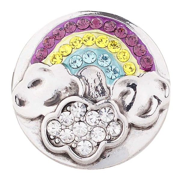 20MM Rainbow snap silver plated with multicolor Rhinestone KC5499 Multicolor