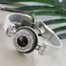 20MM Round snap Silver Plated with dark purple rhinestone KC9881 snaps jewelry