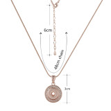 Rose Gold  Necklace with 48CM chain KS1151-S fit 12mm snaps jewelry