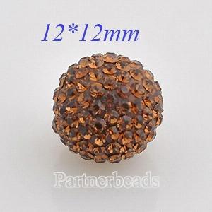 12mm Brown STELLUX Austrian crystal ball beads