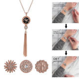Pendant of rhinestone Rose Gold  Necklace with 46CM chain KC1037 snaps jewelry