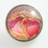 20MM snap glass Loveheart  KB2563-N interchangable snaps jewelry