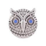 12MM Owl snap Antique Silver Plated with rhinestone KB5547-S snaps jewelry