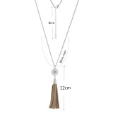 1 button necklace with 80CM chain with tassel  fit snaps chunks