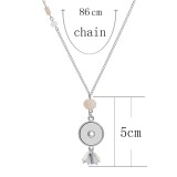 Acrylic silver pendant Necklace with 80CM chain KC1099 fit 20MM chunks snaps jewelry