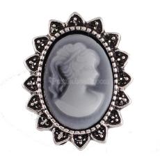 20MM Elegant woman snap Antique Silver Plated with  gray resin KB8228 snaps jewelry
