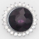 20MM design snap Silver Plated with purple rhinestone KC6871 snaps jewelry