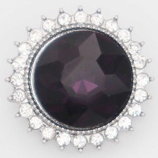 20MM design snap Silver Plated with purple rhinestone KC6871 snaps jewelry