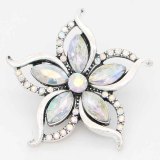 20MM design snap sliver Plated with colorful rhinestones KC6713 snaps jewelry