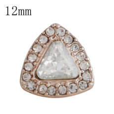 12MM design snap Antique Silver Rose Gold with white Rhinestone KS9671-S snaps jewelry