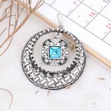 20MM design snap Silver Plated with blue Rhinestone KC6795 snaps jewelry
