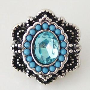 20MM Irregular snap Antique Silver Plated with light blue cyan KB6286 snaps jewelry