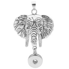 Elephant snap sliver Pendant fit 20MM snaps style jewelry KC0442