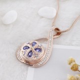 20MM round Rose-Gold Plated with purple rhinestone KC5651 snaps jewelry