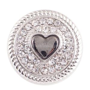 20MM love snaps Silver Plated with white Rhinestone KB6874 snaps jewelry