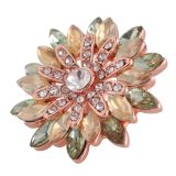 20MM design snap Rose-Gold Plated with yellow Rhinestones KC8926 snaps jewelry