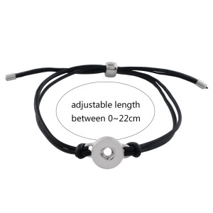 1 button snap black leather adjustable bracelets fit 12mm snaps KS1171-S