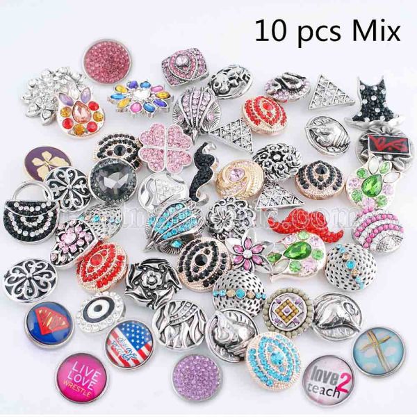 10pcs/lot Mix All kinds of types snap MixMix all styles 20mm Snap buttons MIX style for random