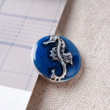20MM Hippocampus  sea horse snap  Plated with Enamel KB6313 blue
