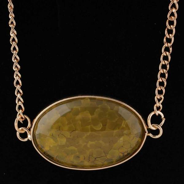 Semi-Precious stones necklace with 80CM chain  2*3cm stone size