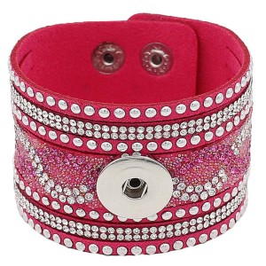 Partnerbeads 21CM rose leather bracelets fit 18/20MM snaps chunks KC0299 snaps jewelry